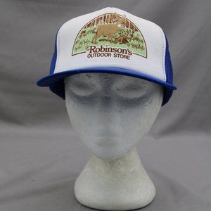 Vintage Screened Trucker Hat - Robinson's Outdoor Store Deer Graphic -  Snapback